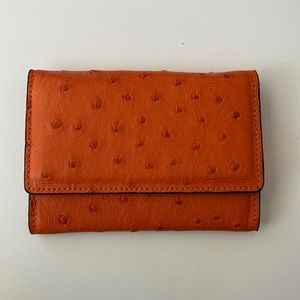 Ostrich Leather Card Wallet Brand New
